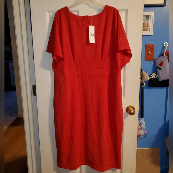 *SOLD* NWT Jasambac Red Bodycon Pencil Dress with Pockets - Picture 4 of 16